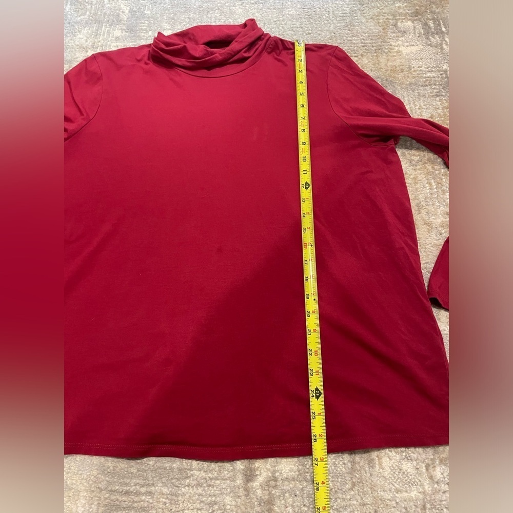PureJill Pima Cotton Burgundy Relaxed Turtleneck Stretch Women’s Size 2X - Picture 8 of 10